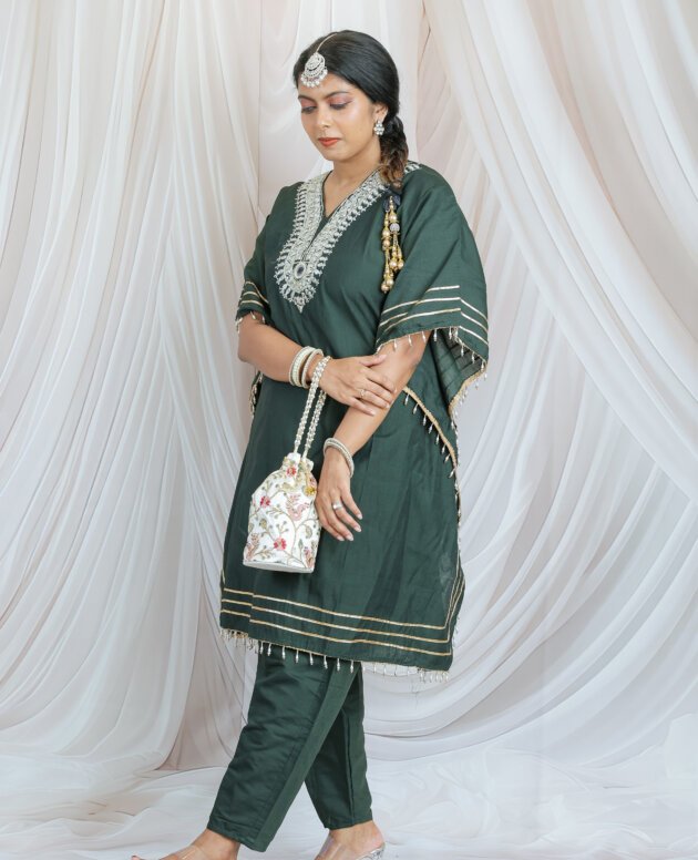 Embroidered Party Wear Kaftan Set